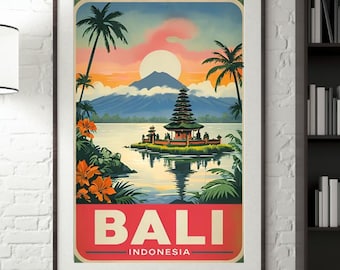 Bali Travel Poster: Indonesian Island Art Print