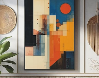 Bauhaus Art Print: Modern Abstract Geometric Shapes Poster