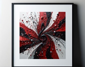 Jazzmuzieknotenposter in vierkant formaat: moderne abstracte kunstprint