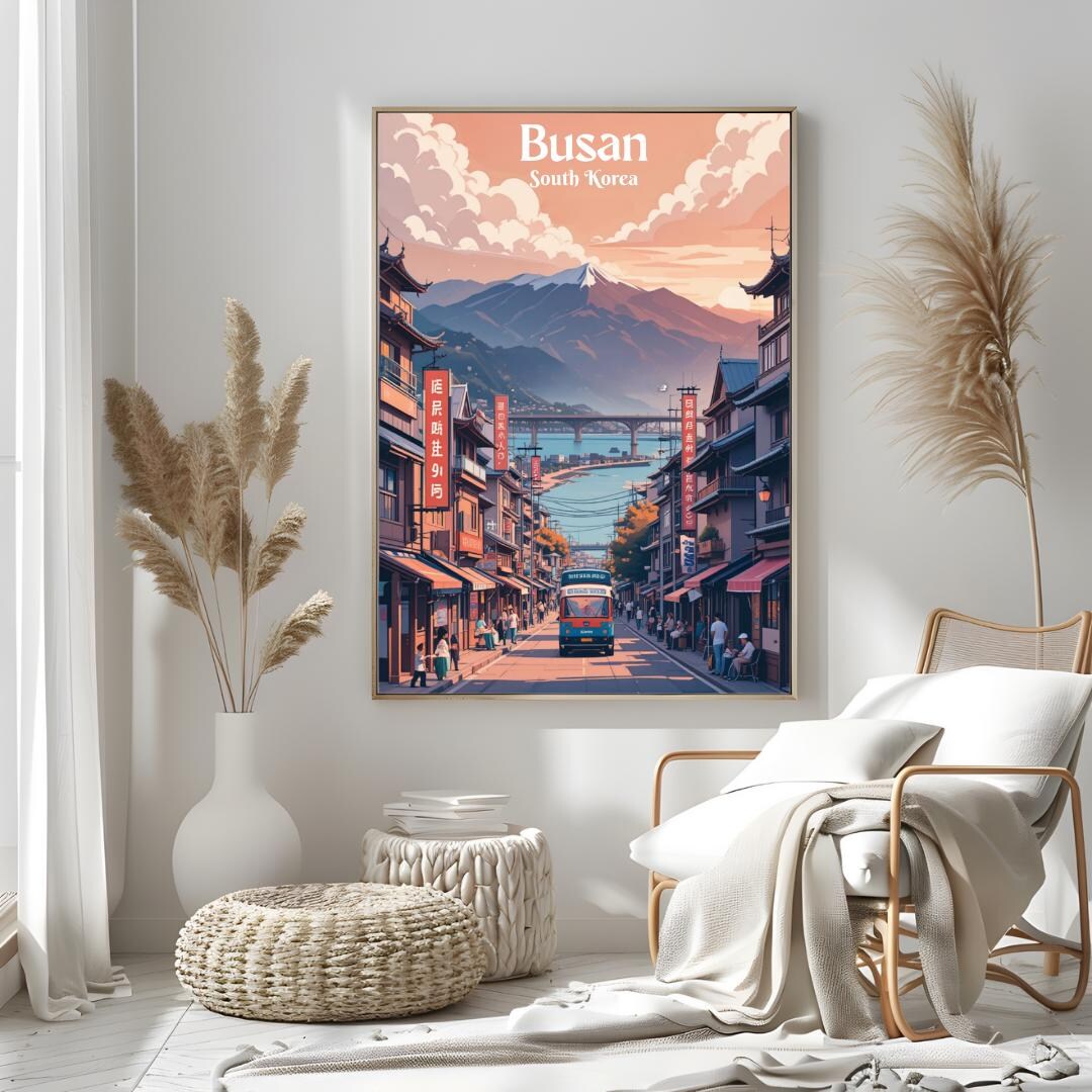 Busan Travel Poster: South Korea Art Print, Asian Decor - Etsy