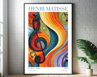 Henri Matisse Muzieknoten Kunstposter - Print voor een tentoonstelling in een moderne galerie