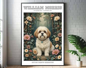 William Morris Shih Tzu Art Print: Botanical Garden Exhibition Poster