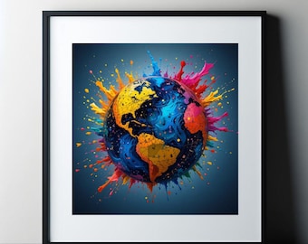 Jazz Music Notes Poster in Square Format: Modern Abstract Art Print