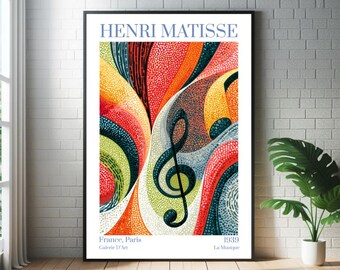 Poster van Henri Matisse - Muziekkunst - Print voor een tentoonstelling in een moderne galerie