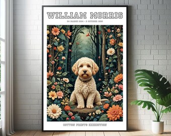 William Morris Cockapoo Puppy Dog Art Print: Botanical Garden Exhibition Poster