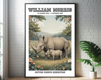 William Morris African Style Art Print: Rhinoceros Poster