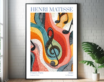 Henri Matisse Muzieknoten Kunstposter - Print voor een tentoonstelling in een moderne galerie