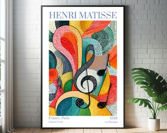 Poster van Henri Matisse - Muziekkunst - Print voor een tentoonstelling in een moderne galerie