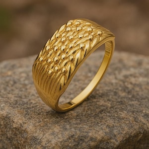 Anillo de cuatro filas con cierre, oro amarillo de 18 quilates sobre plata de ley maciza, tallas M-Z, joyería para hombre.
