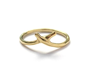 ODYSSEY Handmade Wabi Sabi Criss Cross Ring in Brass, Sterling Silver, 14k Gold Vermeil or Solid 10k gold