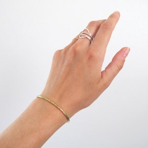 Handmade Notch Cuff in 14k Gold Fill or Sterling Silver / Simple Minimal Stacking Bracelet image 5