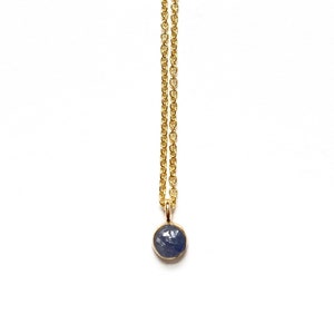 Handmade Blue Sapphire Gemstone Necklace in 14k Gold Fill or Sterling Silver image 1