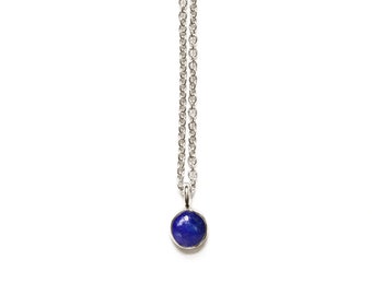Handmade Blue Lapis Gemstone Necklace in 14k Gold Fill or Sterling Silver