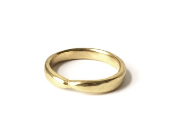 CHANNEL - Handmade Minimalist Wabi Sabi Cast Ring in Brass, Sterling Silver, 14k Gold Plate or Solid Gold