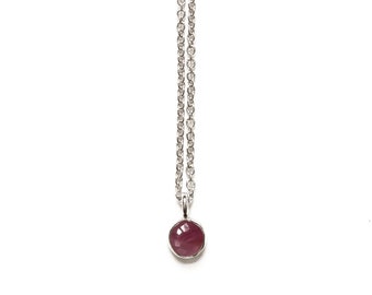 Handmade Ruby Gemstone Necklace in 14k Gold Fill or Sterling Silver