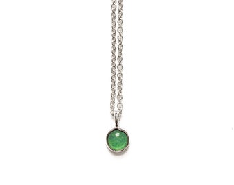Handmade Green Aventurine Gemstone Necklace in 14k Gold Fill or Sterling Silver