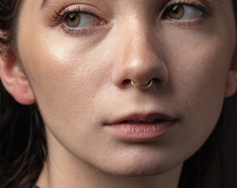 OASIS Handmade Faux Septum Ring in Brass, Sterling Silver, 14k Gold Vermeil or 10k Gold, Non-pierced Minimalist Nose Jewelry