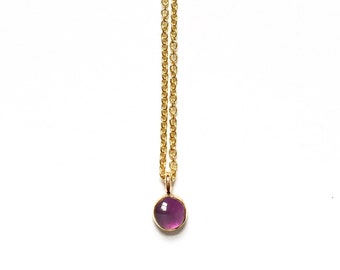 Handmade Purple Amethyst Gemstone Necklace in 14k Gold Fill or Sterling Silver