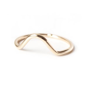 Handmade Wave Arc Stacking Ring / Sterling Silver, 14k Gold Filled or Solid Gold Stackable Ring