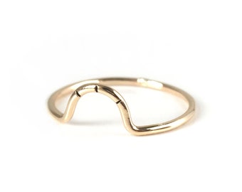 Handmade Mini Arc Stacking Ring / 14k Gold Filled or Sterling Silver Ring