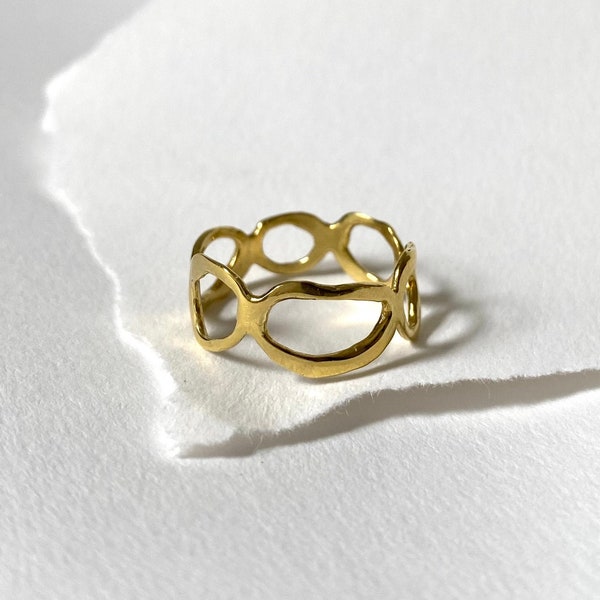 ISLE Handmade Cast Band Ring // Stackable Circular Ring in Brass, Sterling Silver, 14k Gold Vermeil or 10k Gold