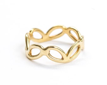 PETAL Ring / Flower Inspired Handmade Band Ring in Brass, Sterling Silver, 14k Gold Vermeil, or 10k Gold