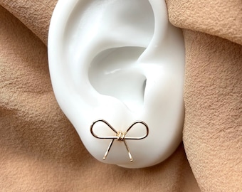 Small Bow Stud Earrings in 14k Gold Fill or Sterling Silver