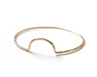 ARC - Handmade Hammered Bangle in Sterling Silver or 14k gold fill