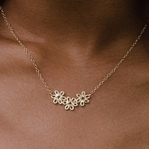 Handmade POSY Lace Floral Pendant Necklace on Chain: Brass, Sterling Silver, Vermeil or 10k Gold