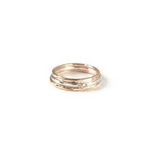 Handmade Delicate Hammered Ring / Stacking Band or Midi Ring in Sterling Silver, 14k, or 14k Gold Filled image 3