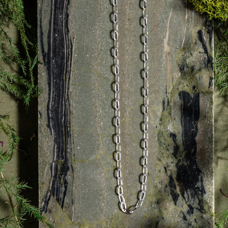 Wabi Sabi Oval Cable Chain Necklace in 14k Gold Fill or Sterling Silver image 3