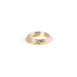 Handmade Delicate Notch Ring / Striped Stacking Band or Midi Ring in Sterling Silver, 14k, or 14k Gold Filled image 3