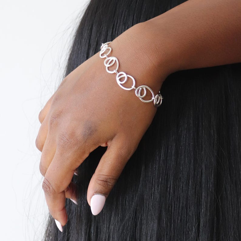 SOLSTICE Sun Inspired Handmade Linked Bracelet: Brass, Sterling Silver, Vermeil or 10k Gold