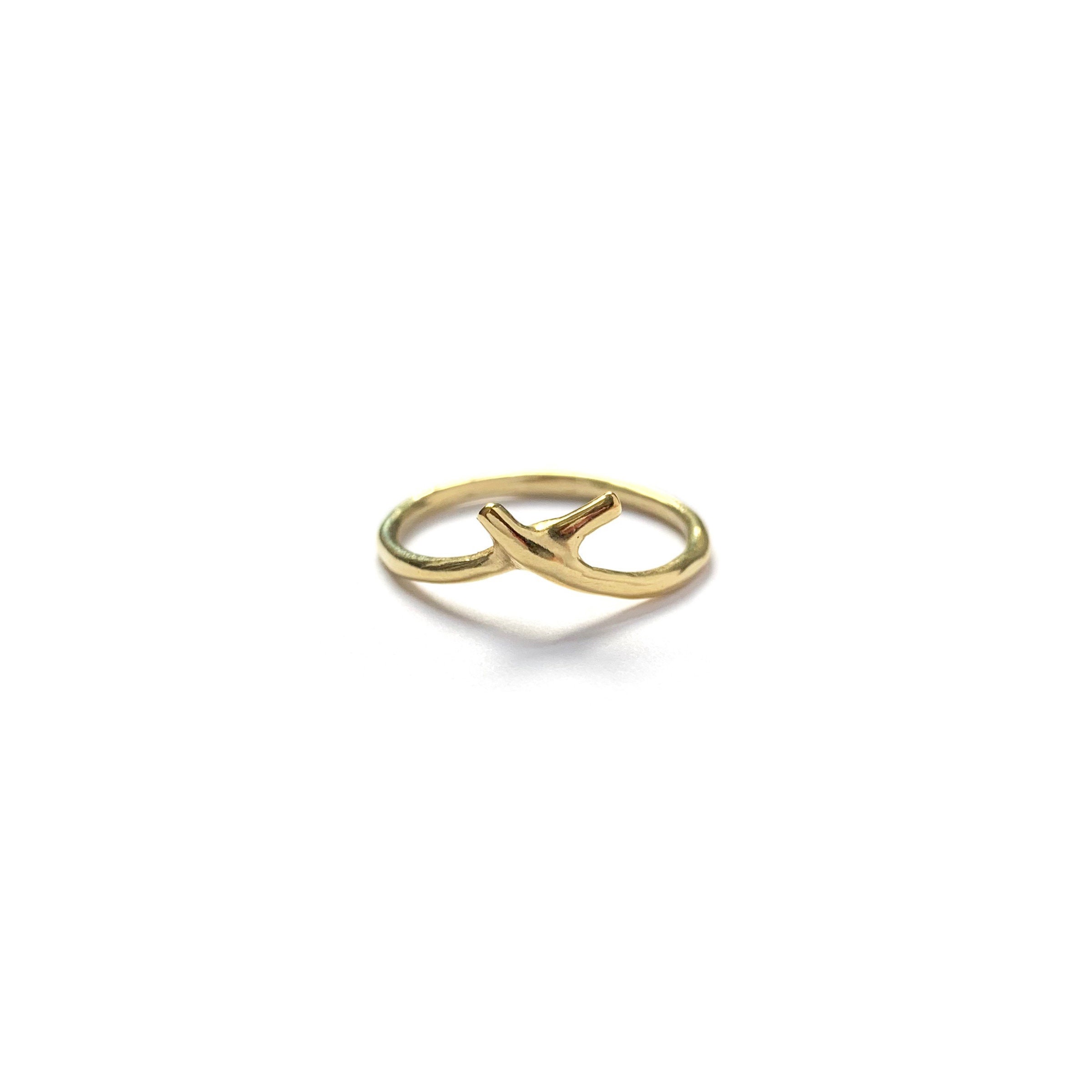 ODYSSEY Handmade Wabi Sabi Criss Cross Ring in Brass, Sterling Silver, 14k Gold Vermeil or Solid 10k gold