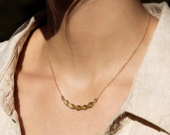 MEADOW Cast Twist Necklace in Brass, Sterling Silver, 14k Gold Plate or 10k Gold