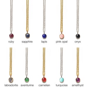 Handgemaakte roze opaal edelsteen ketting in 14k gouden vulling of sterling zilver afbeelding 3