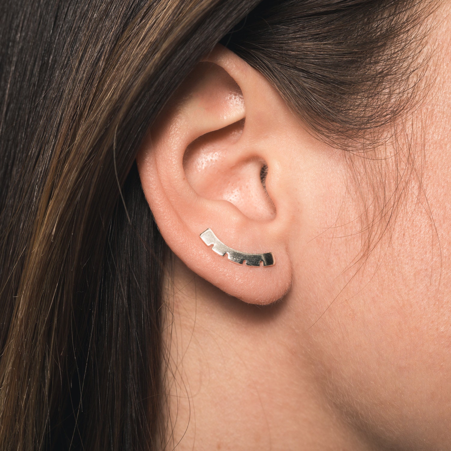 BIRCH Handmade Ear Pins in Brass or Sterling Silver Etsy