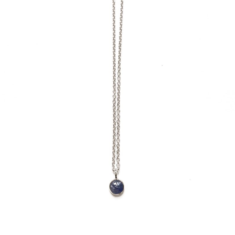 Handmade Blue Sapphire Gemstone Necklace in 14k Gold Fill or Sterling Silver image 4