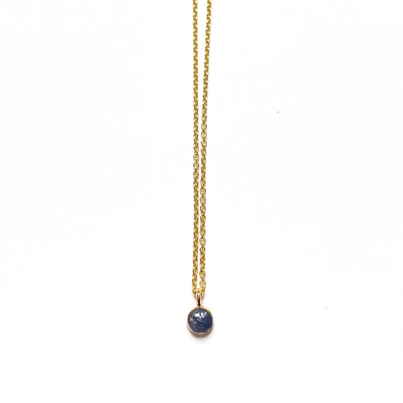 Handmade Blue Sapphire Gemstone Necklace in 14k Gold Fill or Sterling Silver image 1