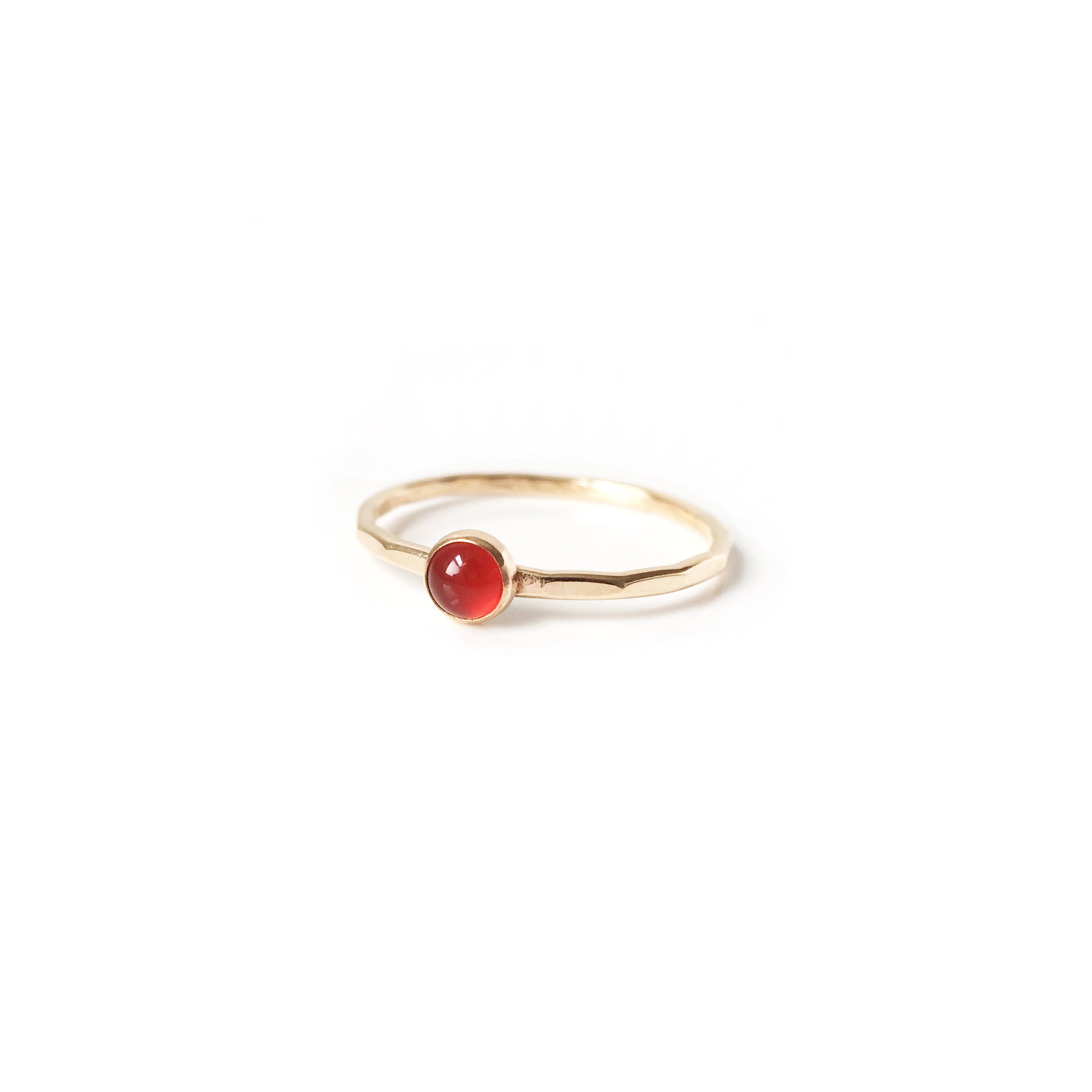 handmade ruby stone stacking ring delicate... Handmade Red Carnelian Stone Stacking Ring // Delicate Hammered 14k ...