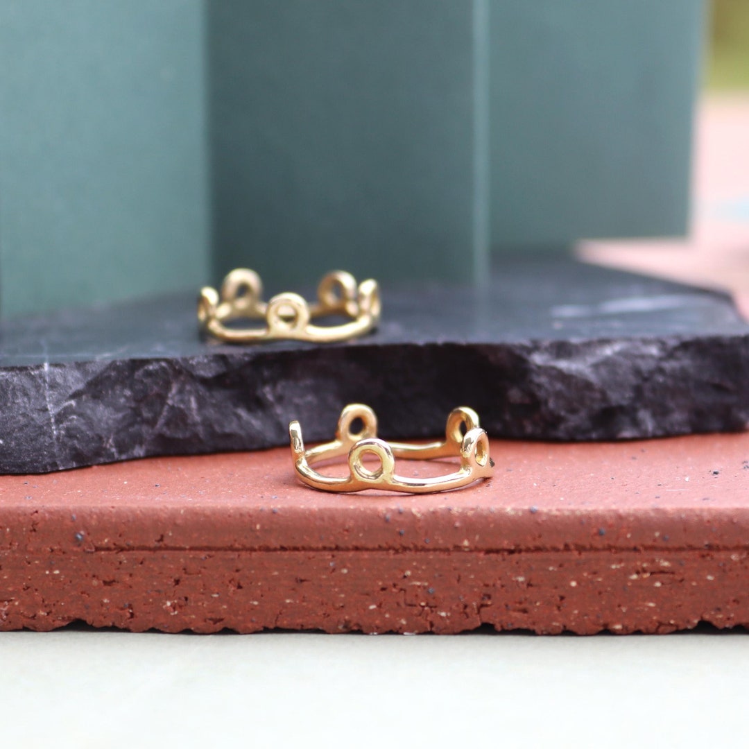 WHISPER Loop Ring / Stackable Puzzle Band Ring in Brass, Sterling ...