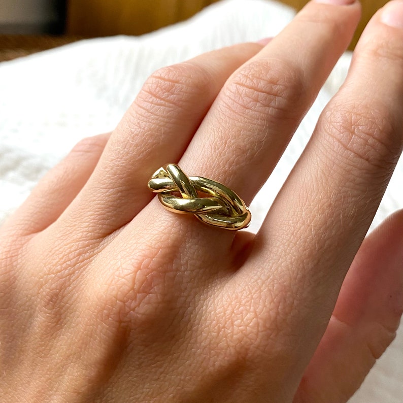 PLAIT Chunky Braided Ring in Brass, Sterling Silver, Gold Vermeil or 10k gold image 9