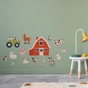 Kids Room Wall Decal Set - Farm Animals (Small)