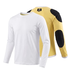 Aramid-Lined Motorcycle Shirt White Armored Riding Shirt with CE Protection