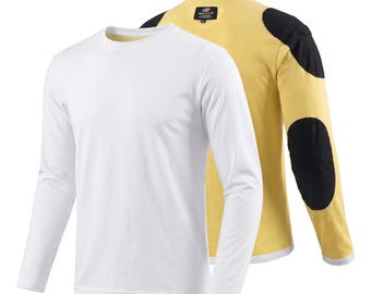 Camisa de moto blanca con forro de aramida y protección CE.