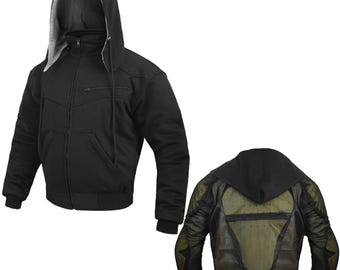 Kevlar Lined Motorcycle Hoodie: CE Armored Biker Jacket - Unisex