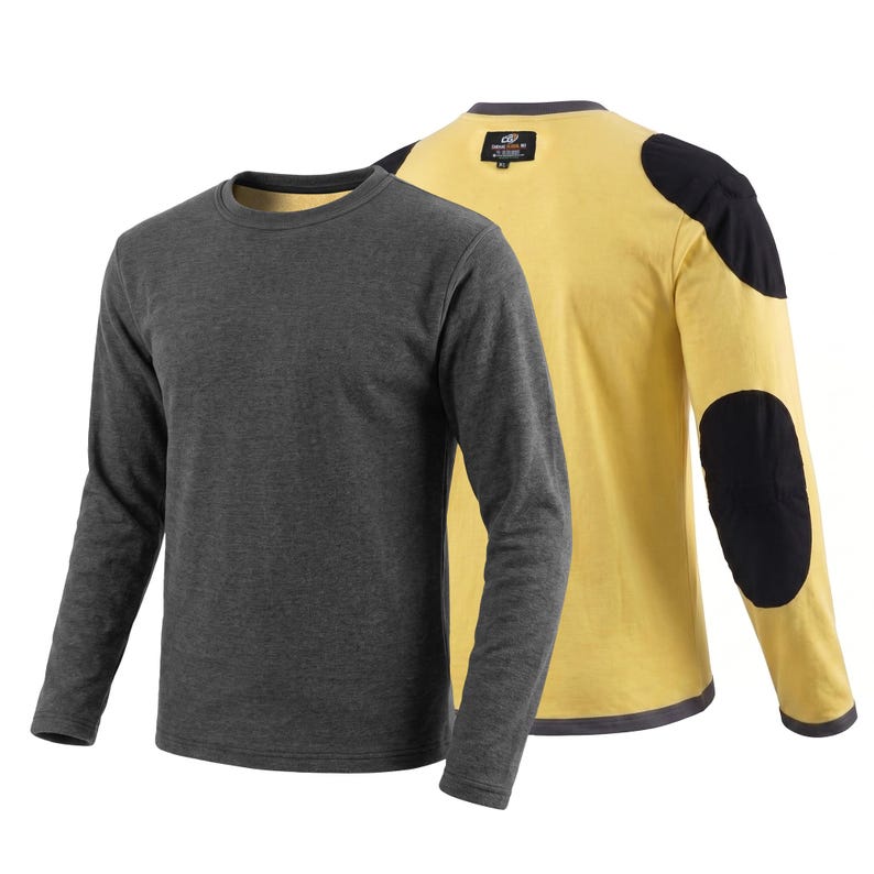 Charcoal Grey Aramid Motorcycle T-Shirt Armored Riding Shirt with CE Pads image 1