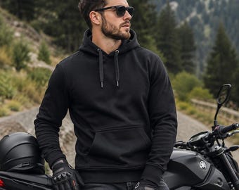 Aramid Lined Motorcycle Hoodie CE Level 2 Armored Riding Hoodie