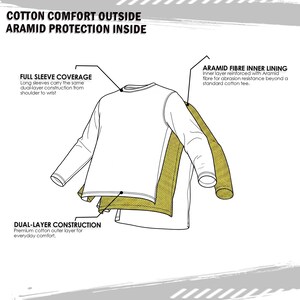 Camiseta de motociclista con forro de aramida, resistente a la abrasión, para motociclistas 1.0 imagen 4