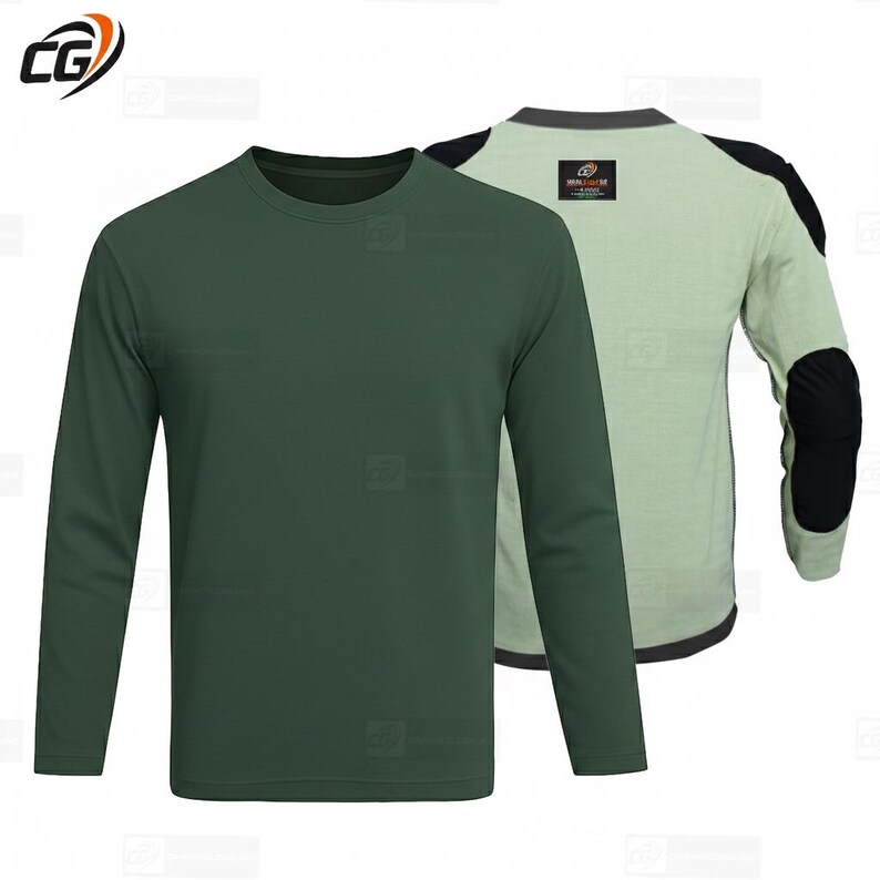 Charcoal Grey Aramid Motorcycle T-Shirt Armored Riding Shirt with CE Pads Forest Green